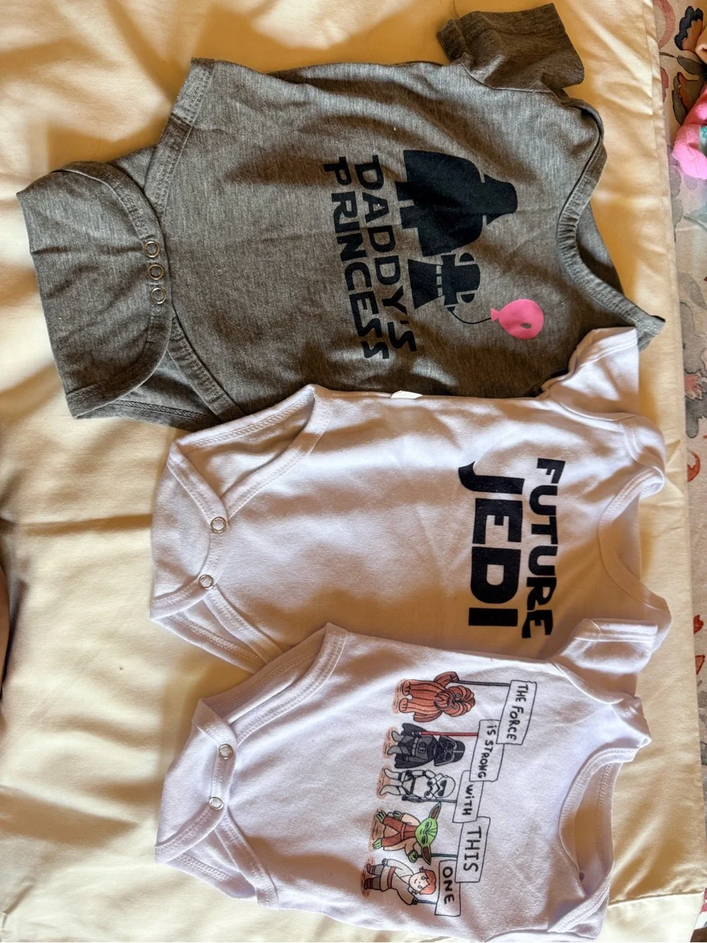 Gray Daddy's Princess Star Wars Baby One-Piece Bodysuit
